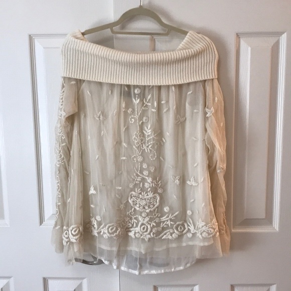 Off the shoulder lace top. Made in Italy - Picture 2 of 7